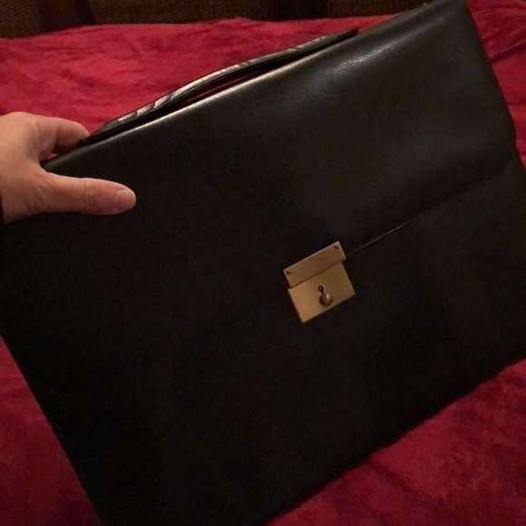 Black Leather Mark Cross folio Briefcase - Picture 11 of 11